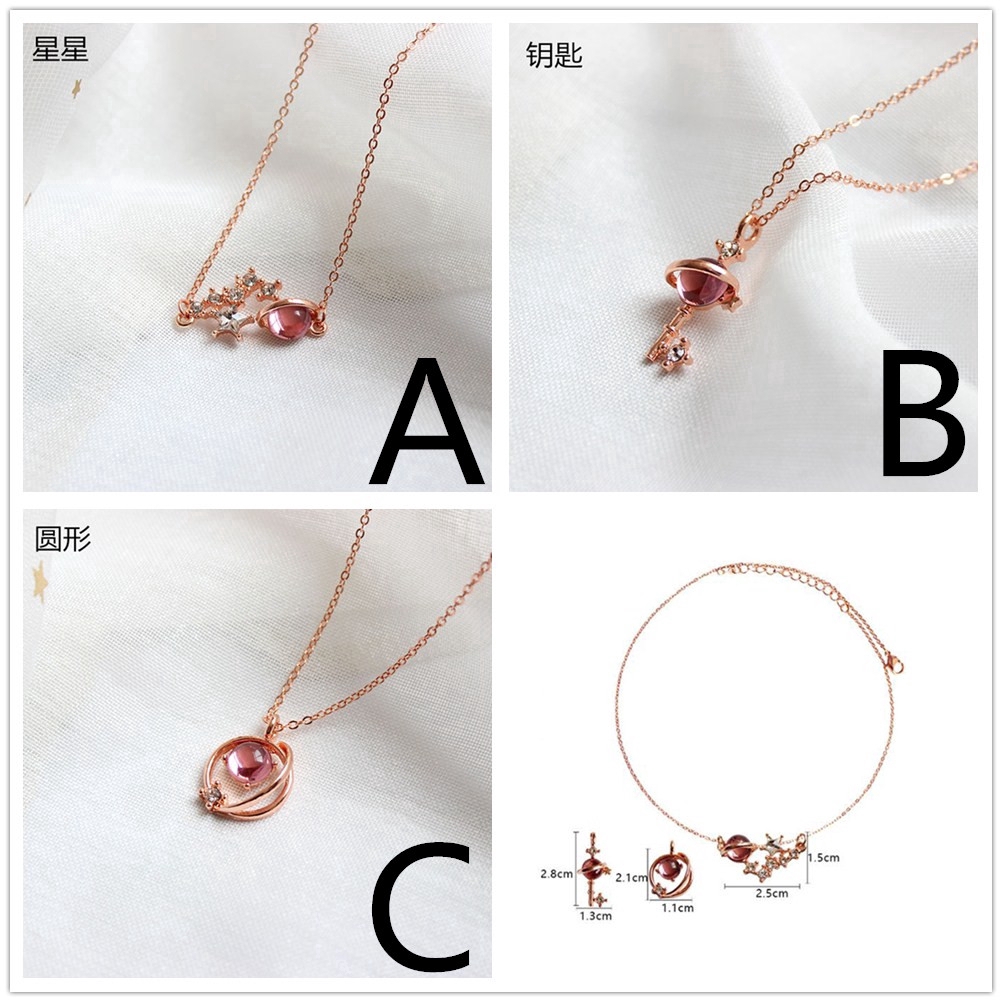 Dây Chuyền Hợp Kim Hình Hành Tinh Đính Đá Xinh Xắn