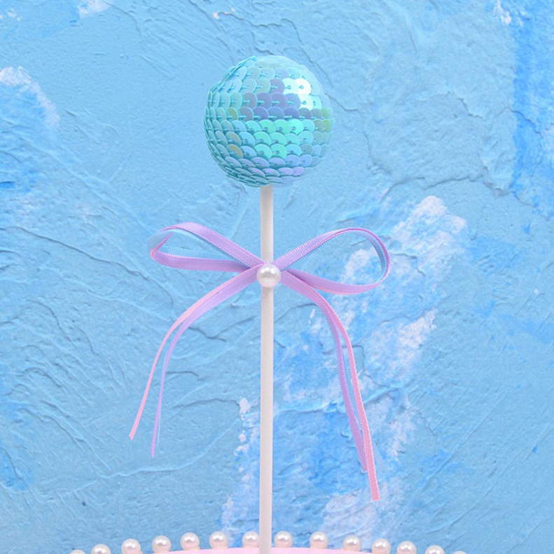 Que cắm bóng kim tuyến trang trí bánh kem, trang trí bánh sinh nhật