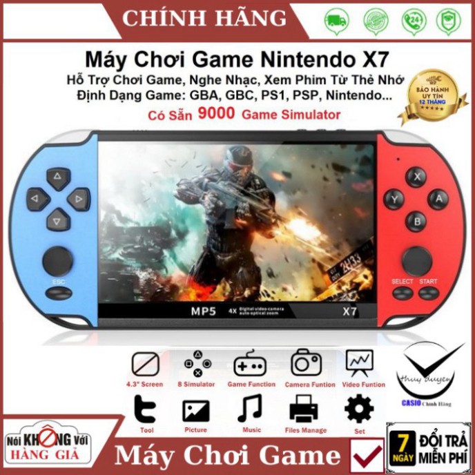 NGÀY SALE Máy chơi game cầm tay X7 màn hình 4.3 inch 8gb - 9000 game , chơi game , xem phim , nghe nhạc , đọc sách -bảo 