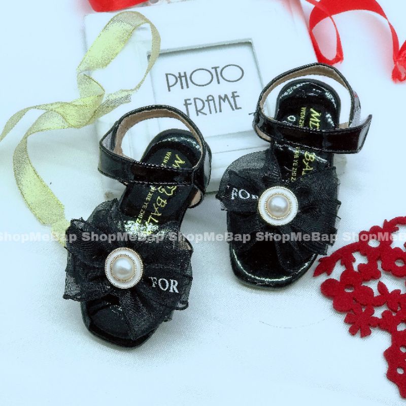 Sandal nơ voan đế caosu siêu đẹp cho bé gái từ 3 tuổi