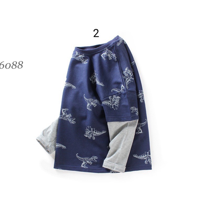 Áo phông dài tay chất cotton mềm tay nối cá tính bé trai size đại Ảnh thật Rio chụp hàng có sẵn kèm  video