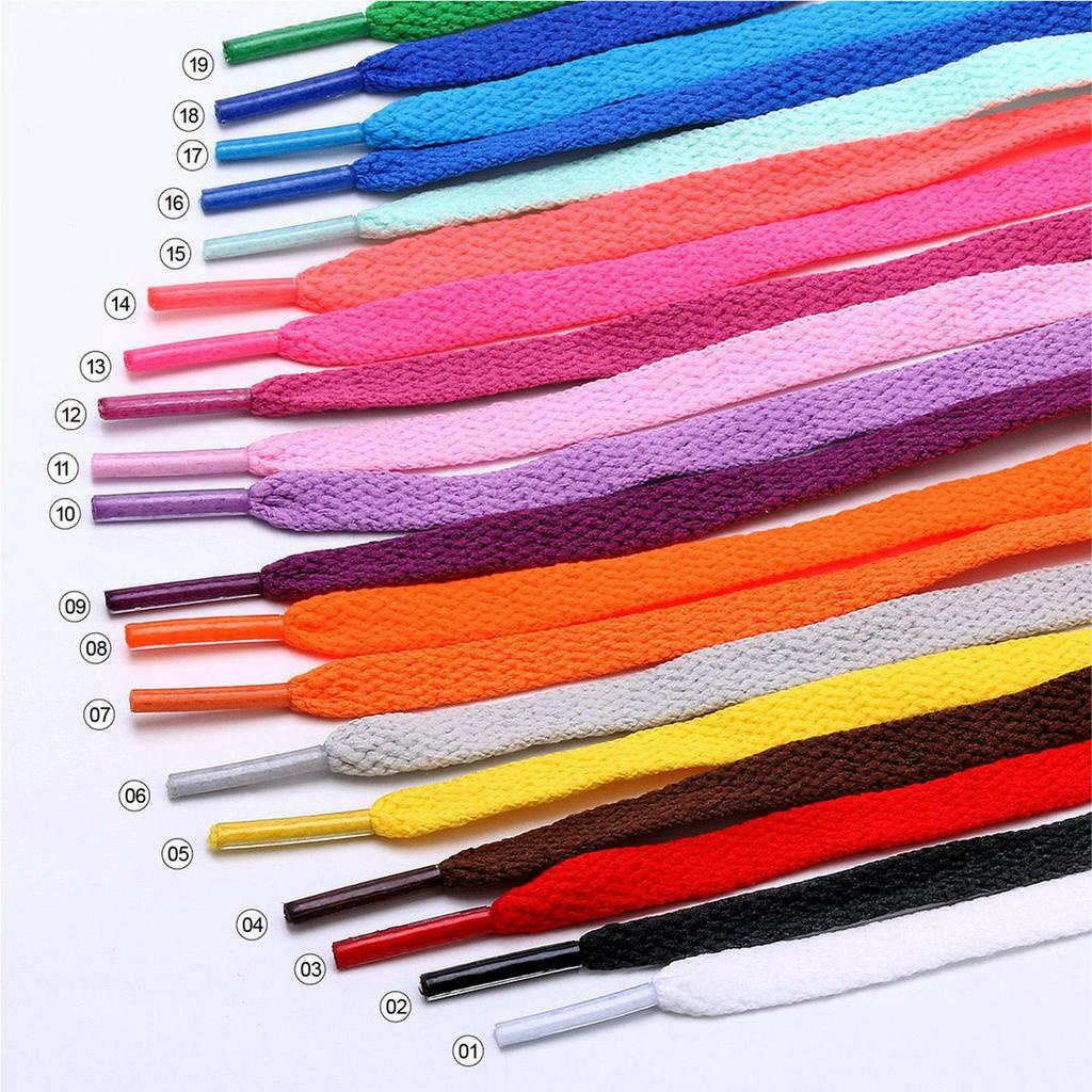 1pcs Flat Polyester Shoelace Color Bootace Sports Shoe Sneaker Shoe Lace
