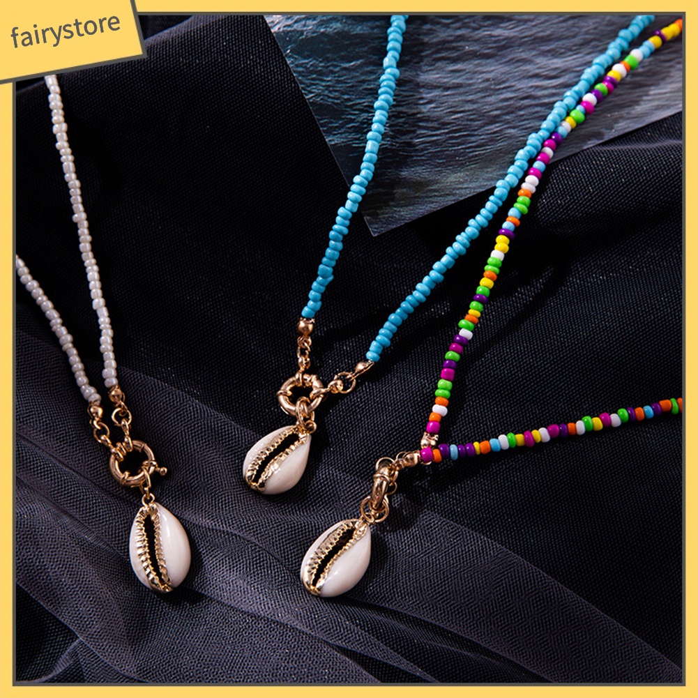 Dây chuyền phối mặt hình vỏ sò phong cách bohomian