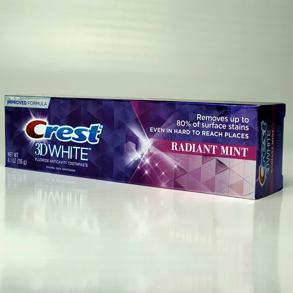 [100% Mỹ] Kem Đánh Răng Crest 3D Radiant Mint 116gr An Toàn Thơm Miệng Date Hơn 2022 - Phước Hàng Chuẩn