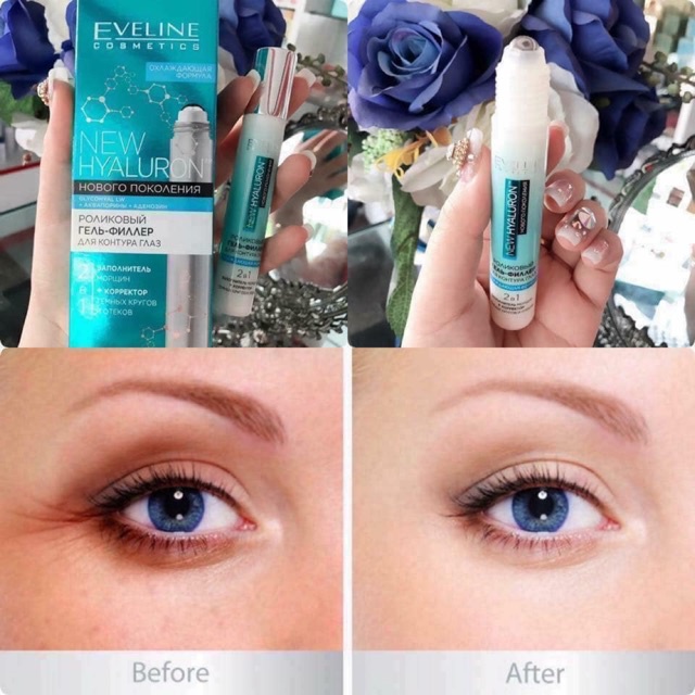 Lăn mắt lạnh Eveline Roll-on Hyaluronic 2 in 1
