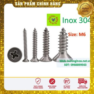 [HÀNG SẮN] Vít gỗ đầu bằng inox  size M6 DIN 7981C , vít gỗ đầu bằng, inox 304