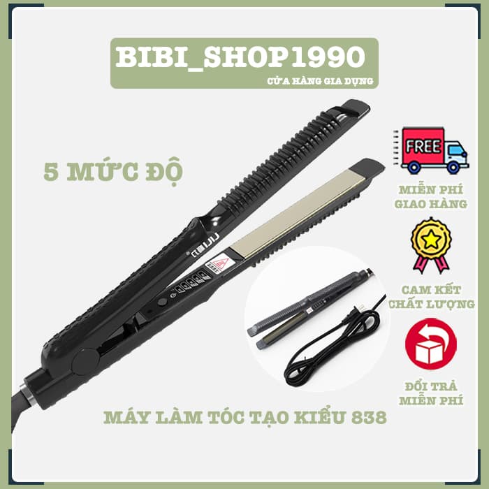 Máy ép tóc, là tóc, máy duỗi tóc Hàn Quốc 5 mức - Máy làm tóc kẹp tóc tiện lợi giá giẻ 838