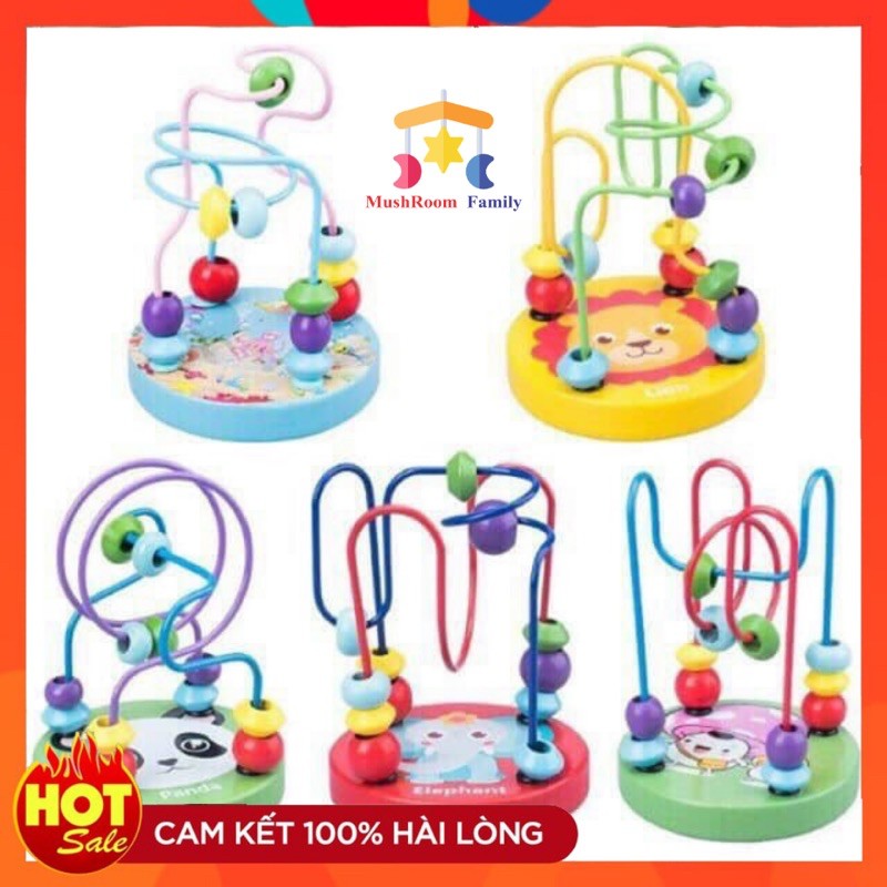 Đồ Chơi Luồn Hạt Bằng Gỗ Cho Bé Luyện Đôi Tay Khéo Léo