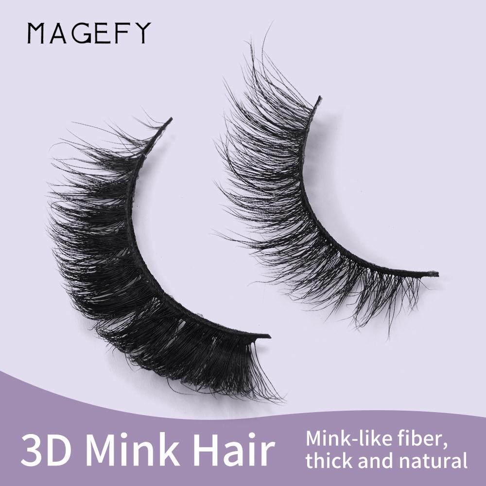 Hộp 8 cặp lông mi giả MAGEFY dày và cong tự nhiên dành cho làm đẹp