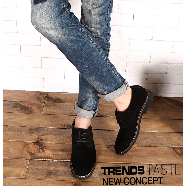 Giày tây nam Derby Black Suede