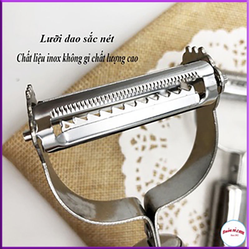 Nạo Rau Củ inox Đa Năng 2 in 1, Nạo Hoa Quả 2 Lưỡi Bào Sợi Tiện Lợi, Giá Rẻ Dụng Cụ Nhà Bếp Nấu Ăn