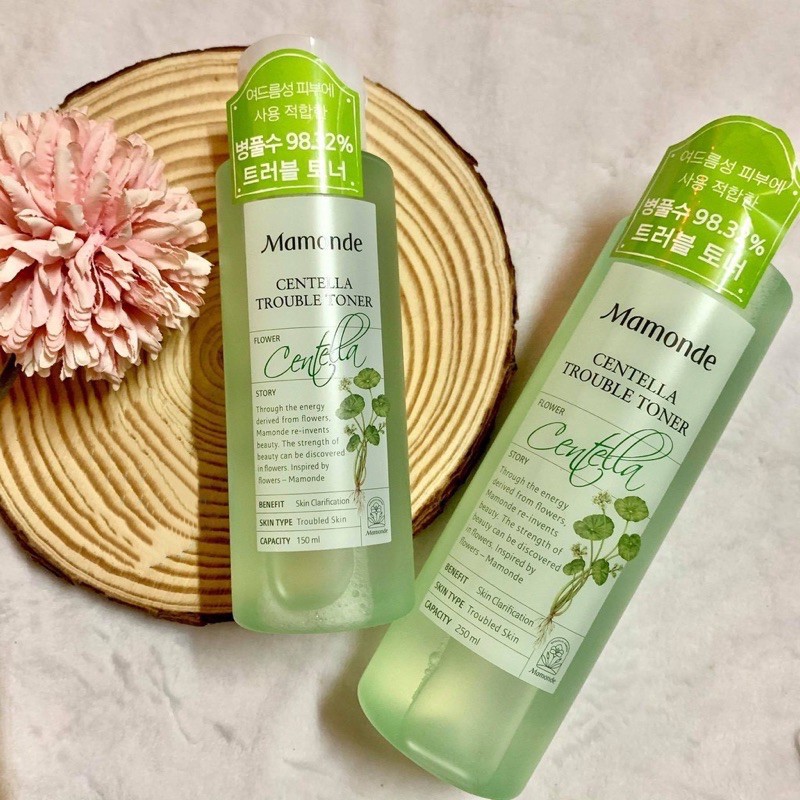 Nước Hoa Hồng Rau Má Làm Dịu Ngăn Ngừa mụn Mamonde Centella Trouble Toner 150ml