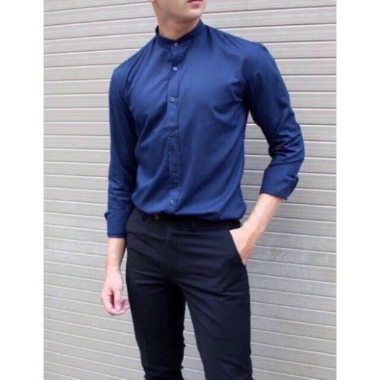 Áo sơ mi nam cổ tàu dài tay, dáng chuẩn, phong cách trẻ trung, năng động, màu sắc đa dạng | BigBuy360 - bigbuy360.vn