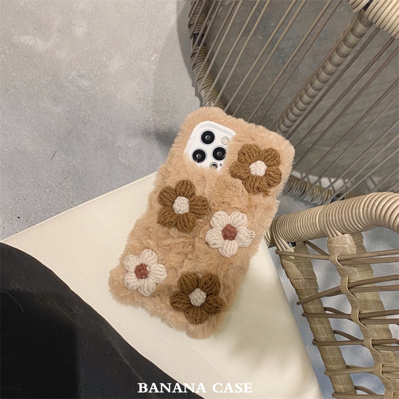 Ốp Điện Thoại Lông Thỏ Mềm Họa Tiết Bông Hoa Nhỏ Xinh Cho Iphone 13 12promax 7plusX / XR
