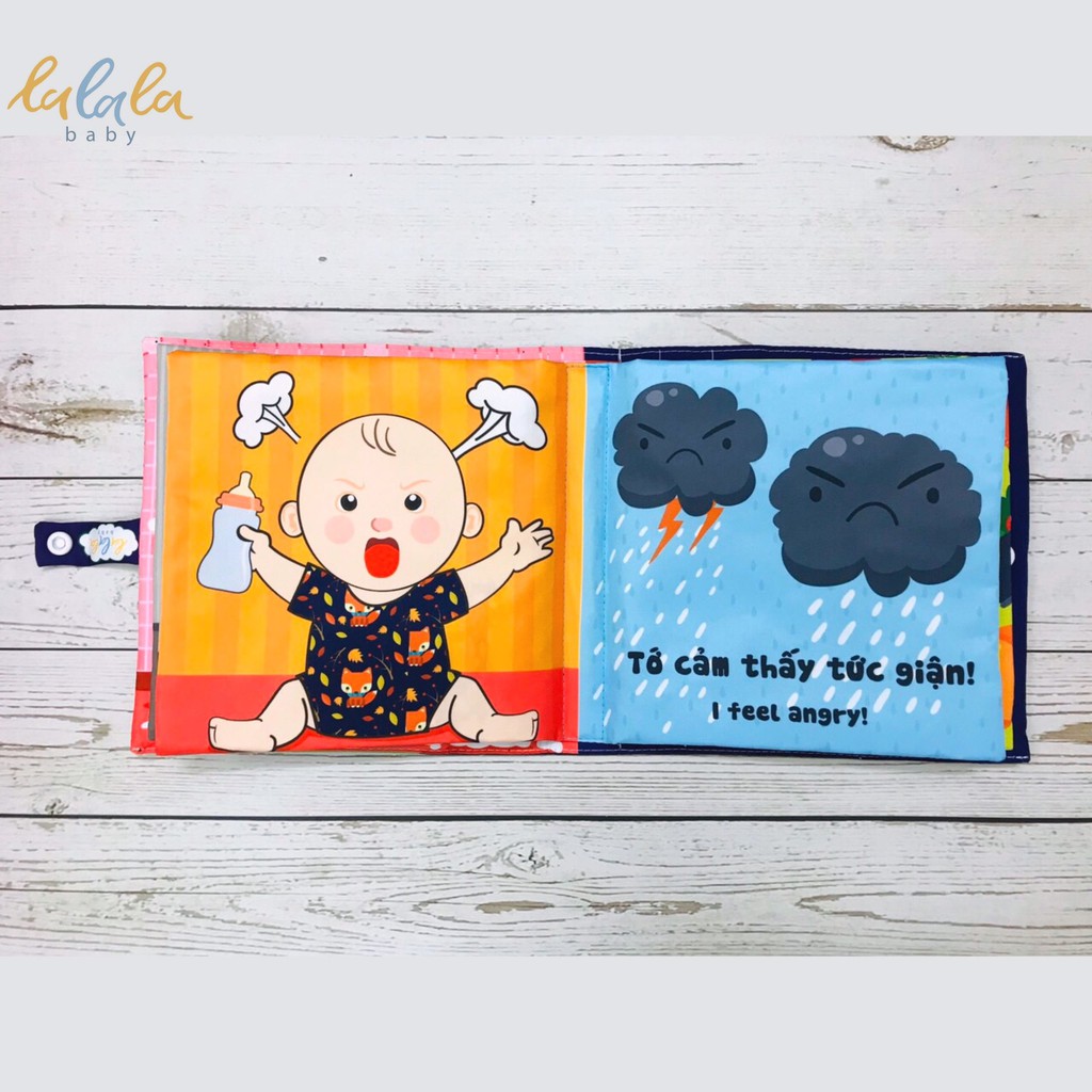 Sách vải chính hãng Lalala Baby - Sách vải tương tác: Bé cảm thấy thế nào