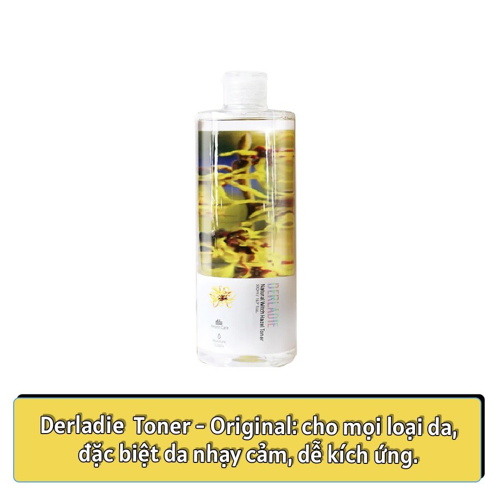 [Mã COSGLORIAT4 -8% đơn 250K] Nước Hoa Hồng Derladie Natural Toner 500ml