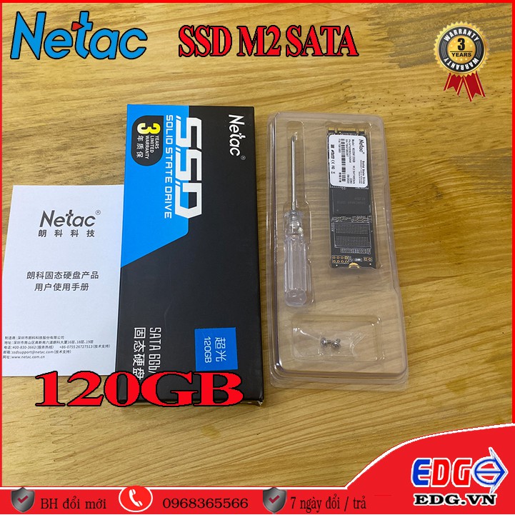 Ổ Cứng SSD M2 SATA 120GB NETAC BH 36 tháng