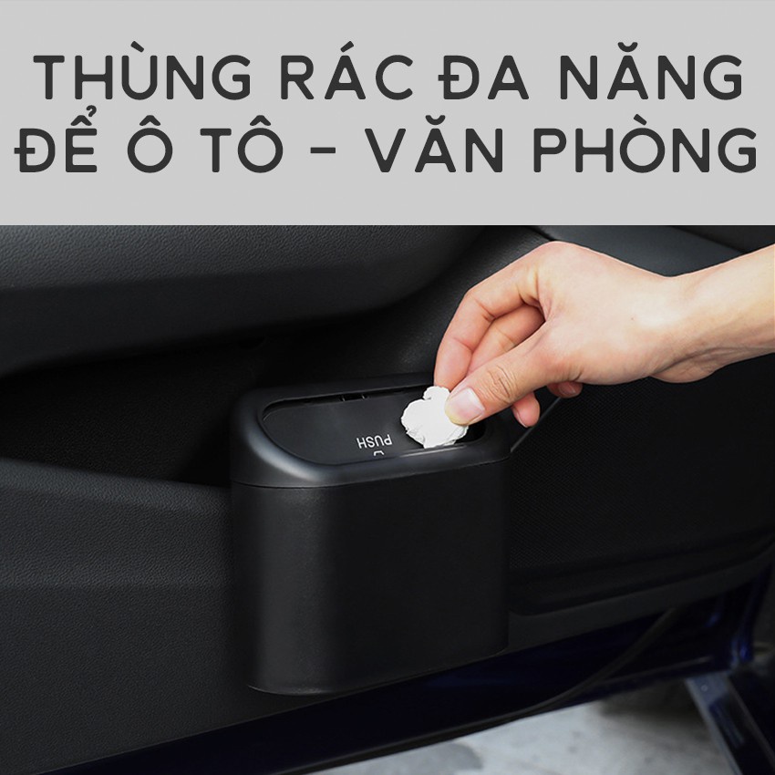 Thùng rác để trên ô tô mini siêu tiện lợi gắn icon ngộ ngĩnh-giúp giữ gìn vệ sinh xe nhựa chất liệu ABS cao cấp