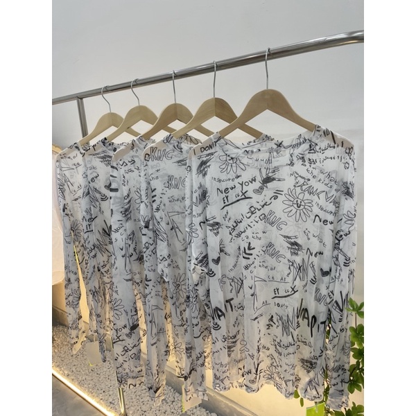 Áo thun giấu quần Taobao lưới hoạ tiết hot hit