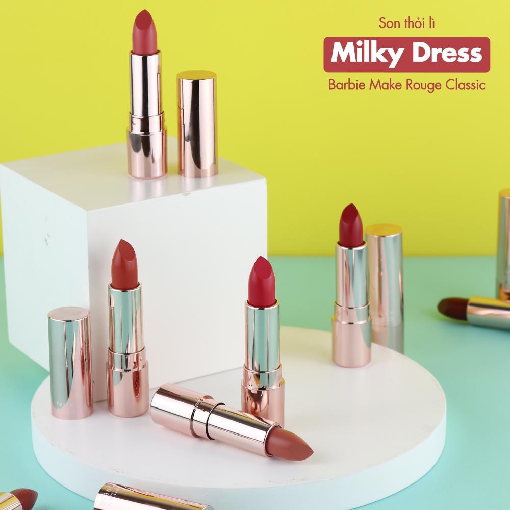 Son thỏi lì Milky Dress Barbie Make Rouge Classic