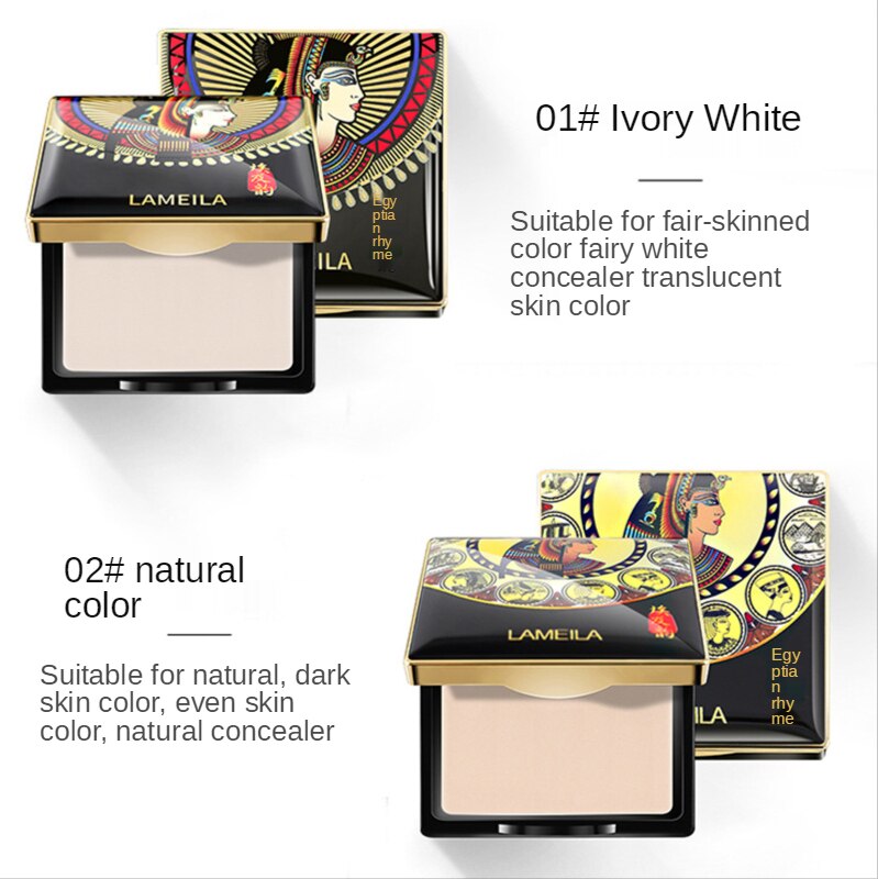 Phấn phủ che khuyết điểm kiềm dầu làm sáng da chống nước phong cách Ai Cập