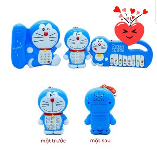 Bộ 3 món đồ chơi Doremon đàn organ, điện thoại bàn, điện thoại di động