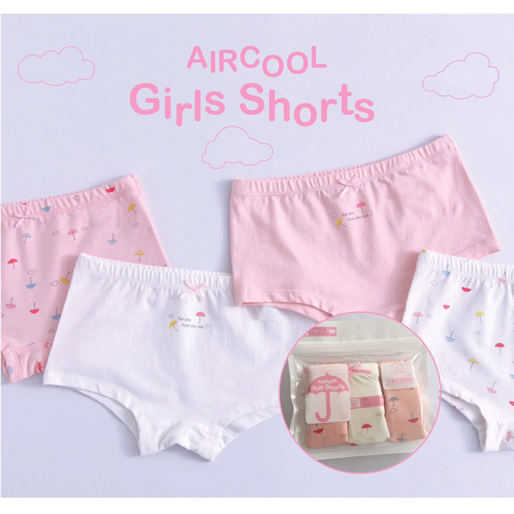 Combo 3 chiếc quần chip đùi Aircool xuất Nhật cho bé gái