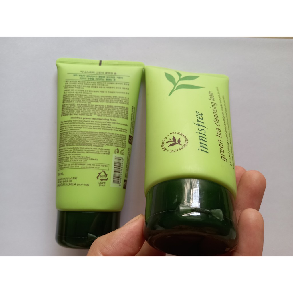 Sữa rửa mặt trà xanh innisfree + TẶNG CHÌ KẺ CHÂN MÀY.