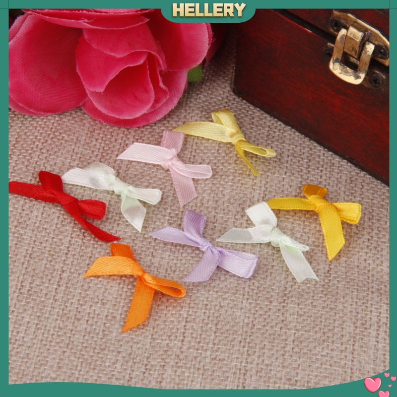 [HELLERY]1OOPCS MINI DIY SATIN RIBBON WEDDING SCRAPBOOK EMBELLISHMENTS CRAFT ACCS