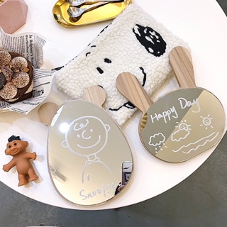 Gương để bàn viền gỗ Thỏ💕Gấu