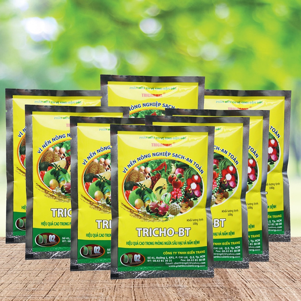 Combo 2 gói Tricho BT 100gram Nấm Trichoderma Phòng Ngừa Nấm Bệnh Thối rễ, thối củ, lở cổ rễ, héo rũ