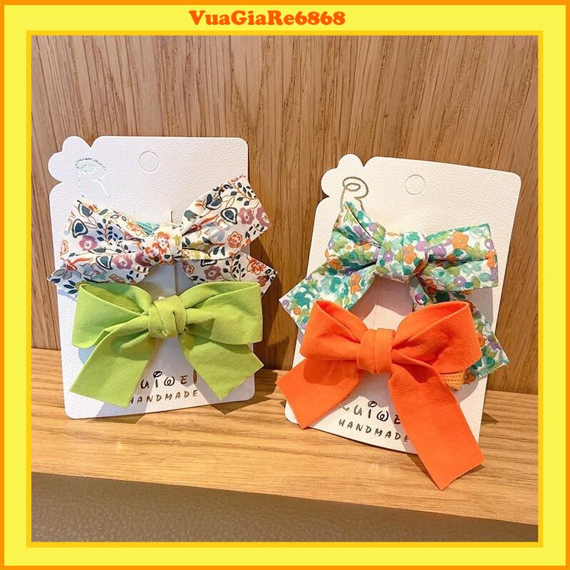 Set 2 kẹp tóc nơ Vintage siêu xinh diện Tết cho bé yêu mã VGR2