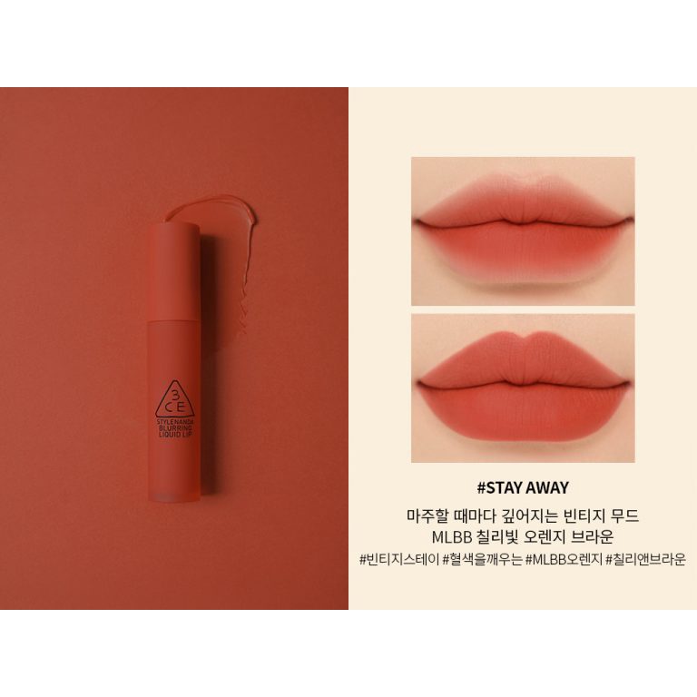 Son kem lì mềm 3CE Blurring Liquid Lip