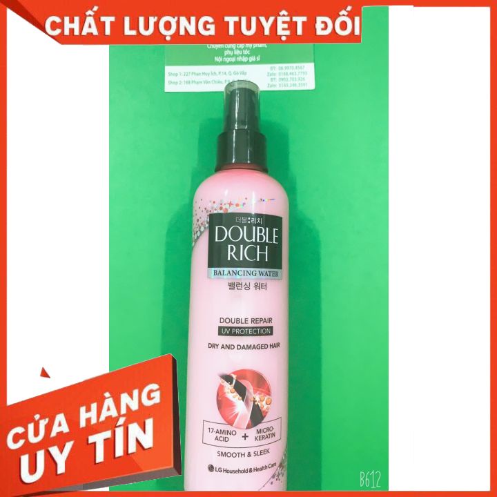 nước -Xịt Dưỡng Tóc Mềm Mượt Double Rich Balancing Water 250ml. dưỡng mềm mượt -phục hồi tóc hư tổn - chống khô sơ trẻ n