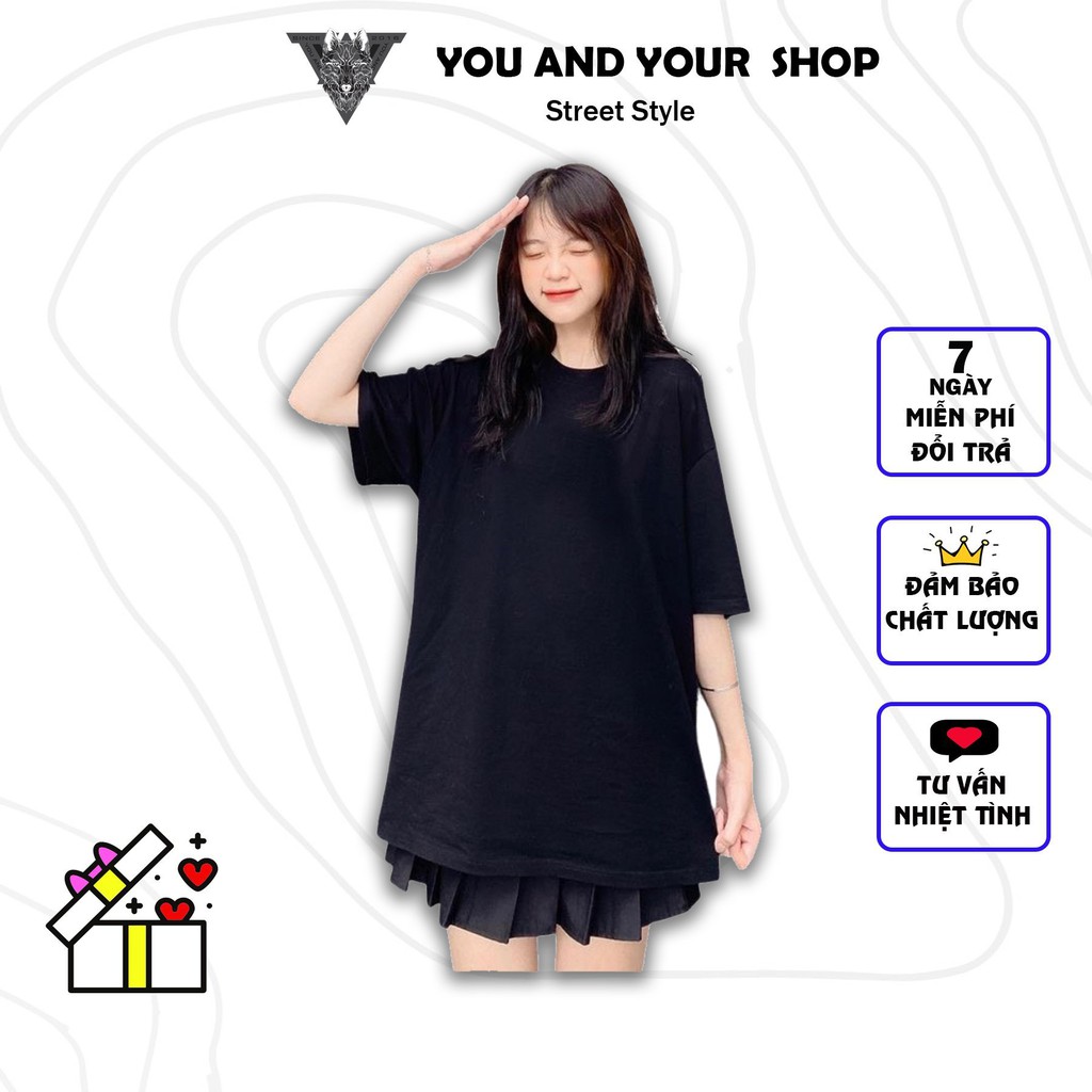 Áo thun tay lỡ YAYSHOP phông unisex nam nữ BASIC TRƠN chất thun cotton mềm mát thoáng mát top trending