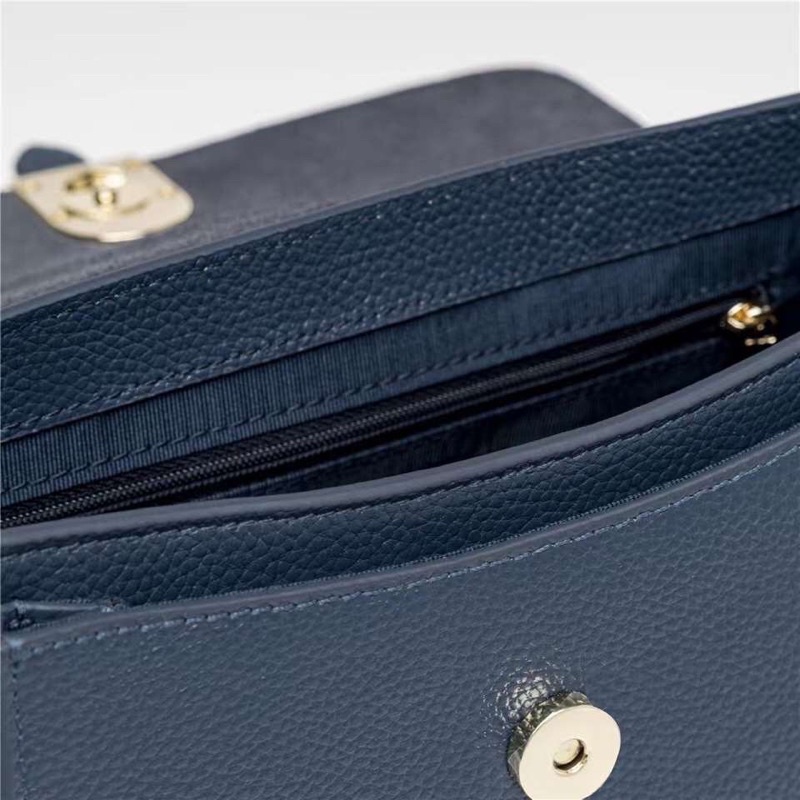 Túi Nữ FURLA Sofia Grainy S Top Handle Vitello St Eracle Màu Xanh Navy, Hàng xuất xịn