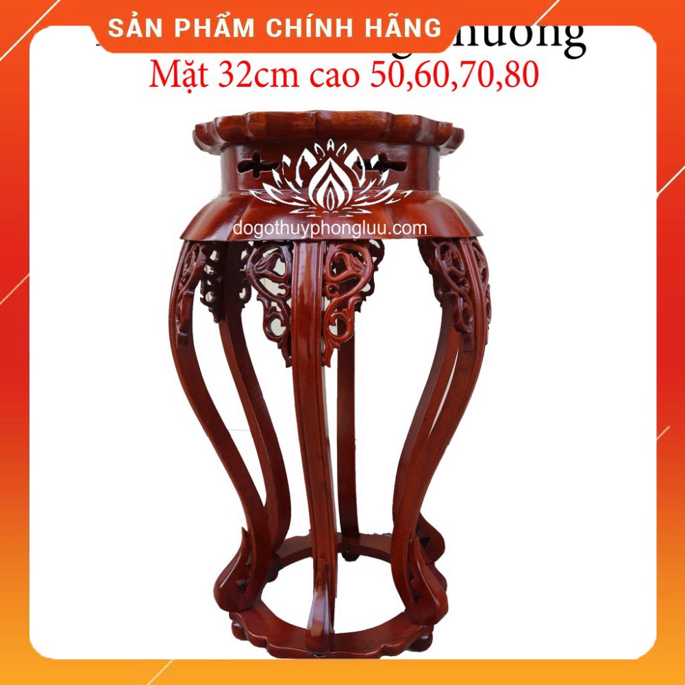 Đôn sen gỗ hương, Đế chân cong sen gỗ hương cổ kính sang trọng