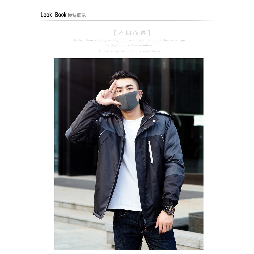 Áo khoác gió nam 3 lớp lót lông cừu, kháng nước, kháng gió giữ nhiệt mùa đông