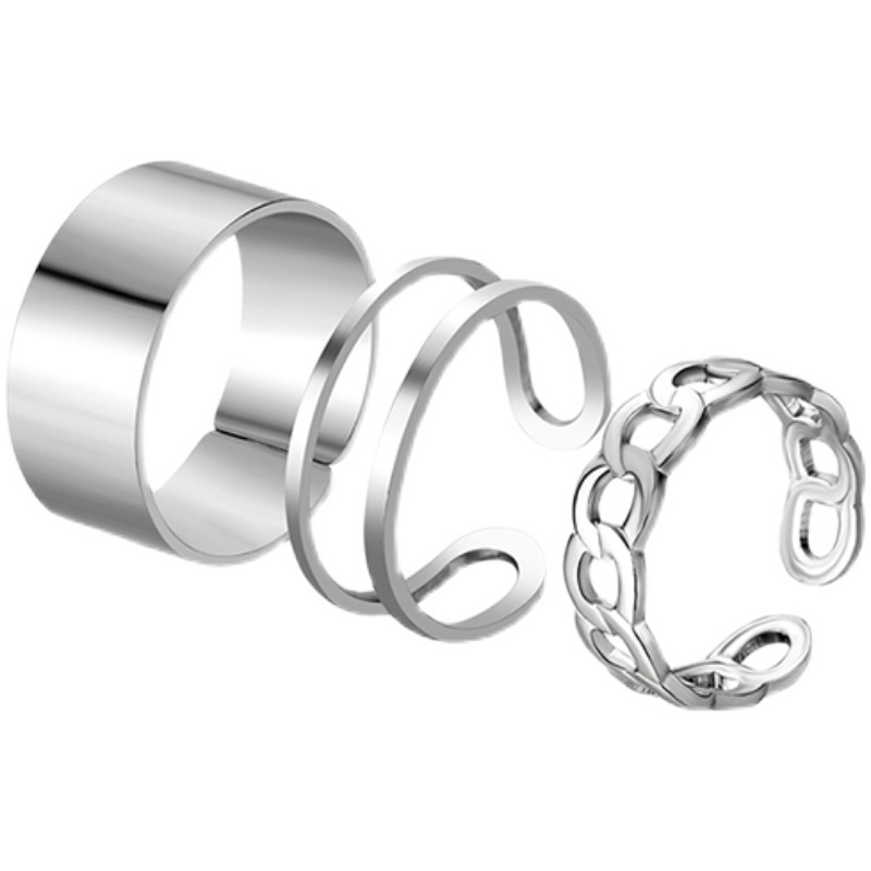 Set 3 nhẫn titan phong cách Hàn Quốc