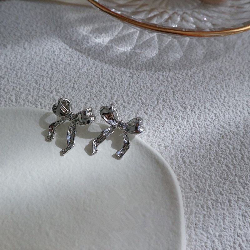 Khuyên Tai Bạc s925 Hình Nơ Xinh Xắn Dành Cho Nữ