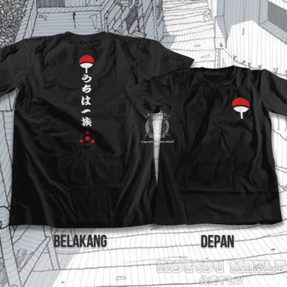 Áo phông NARUTO UCHIHA CLAN Baju Karakter Jepang x 6187 Kisetsu Tshirt