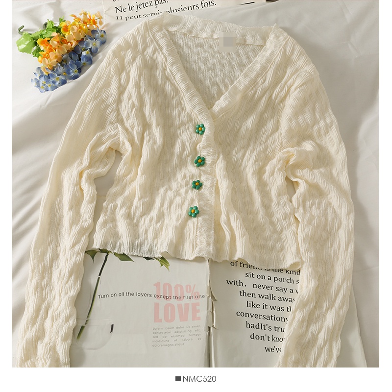 Áo sơ mi ba nút mỏng họa tiết hoa cổ thấp thời trang mùa thu cho nữ 2021 | BigBuy360 - bigbuy360.vn