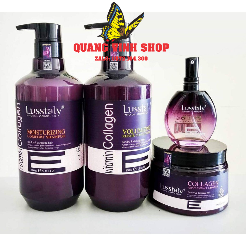 (hàng chính hãng) gội xả lusstaly collagen 500ml