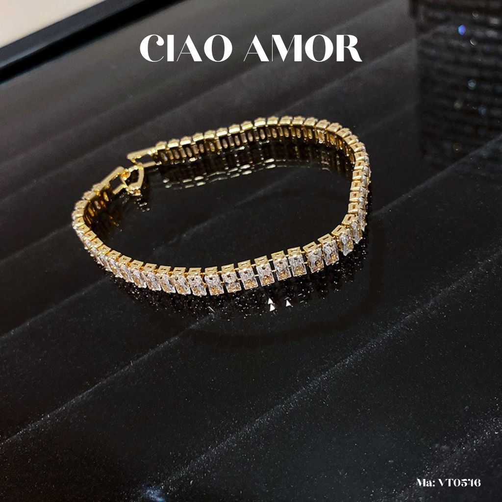 Lắc tay nữ, Vòng tay nữ đá hạt sạng trọng lấp lánh Trang sức Ciao Amor - VT0546