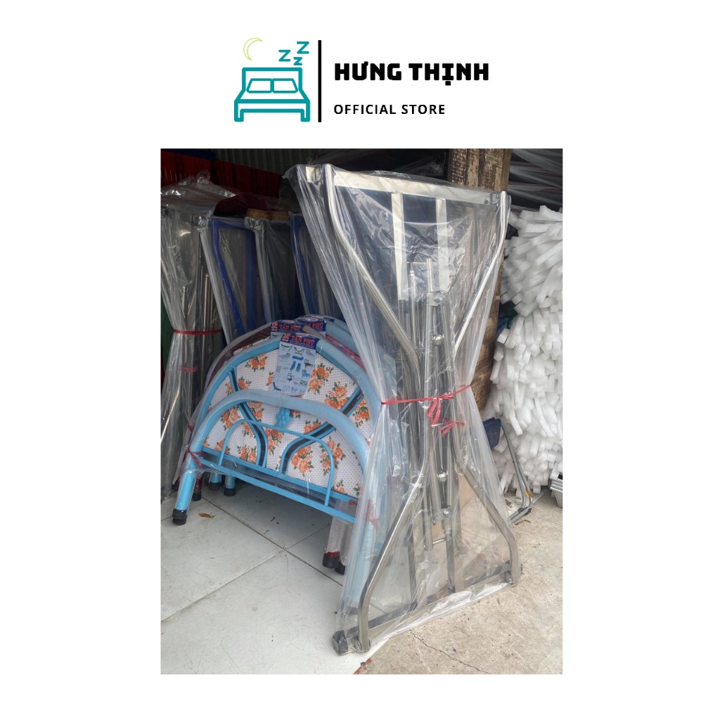 Khung võng xếp vuông inox cao cấp cứng cáp giá rẻ cho người lớn trẻ em