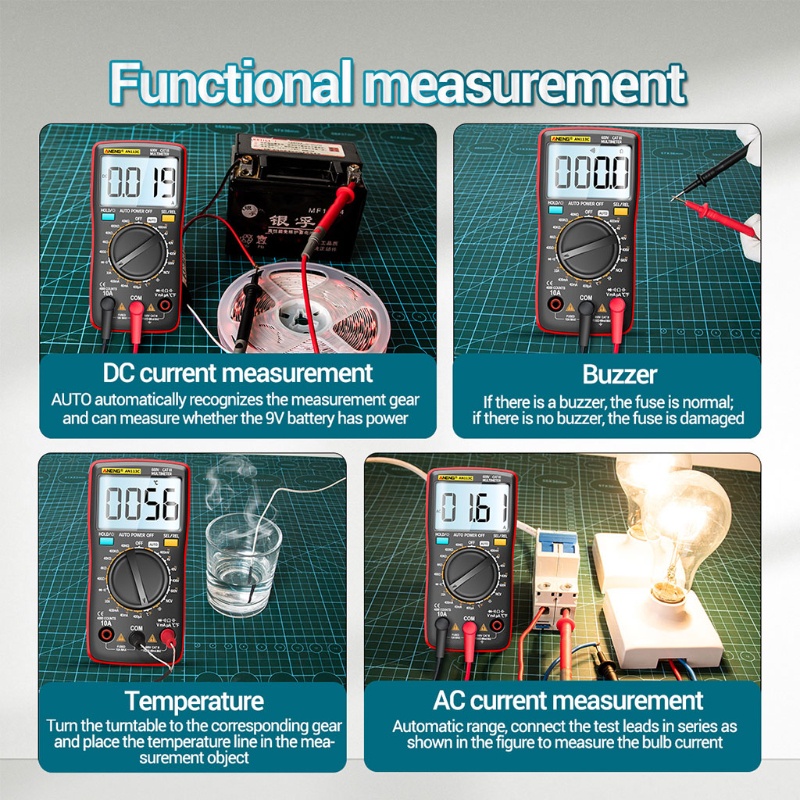 Vạn Năng Kế AC / for DC AN113C Màn Hình Hiển Thị Nhiệt Độ Thông Minh