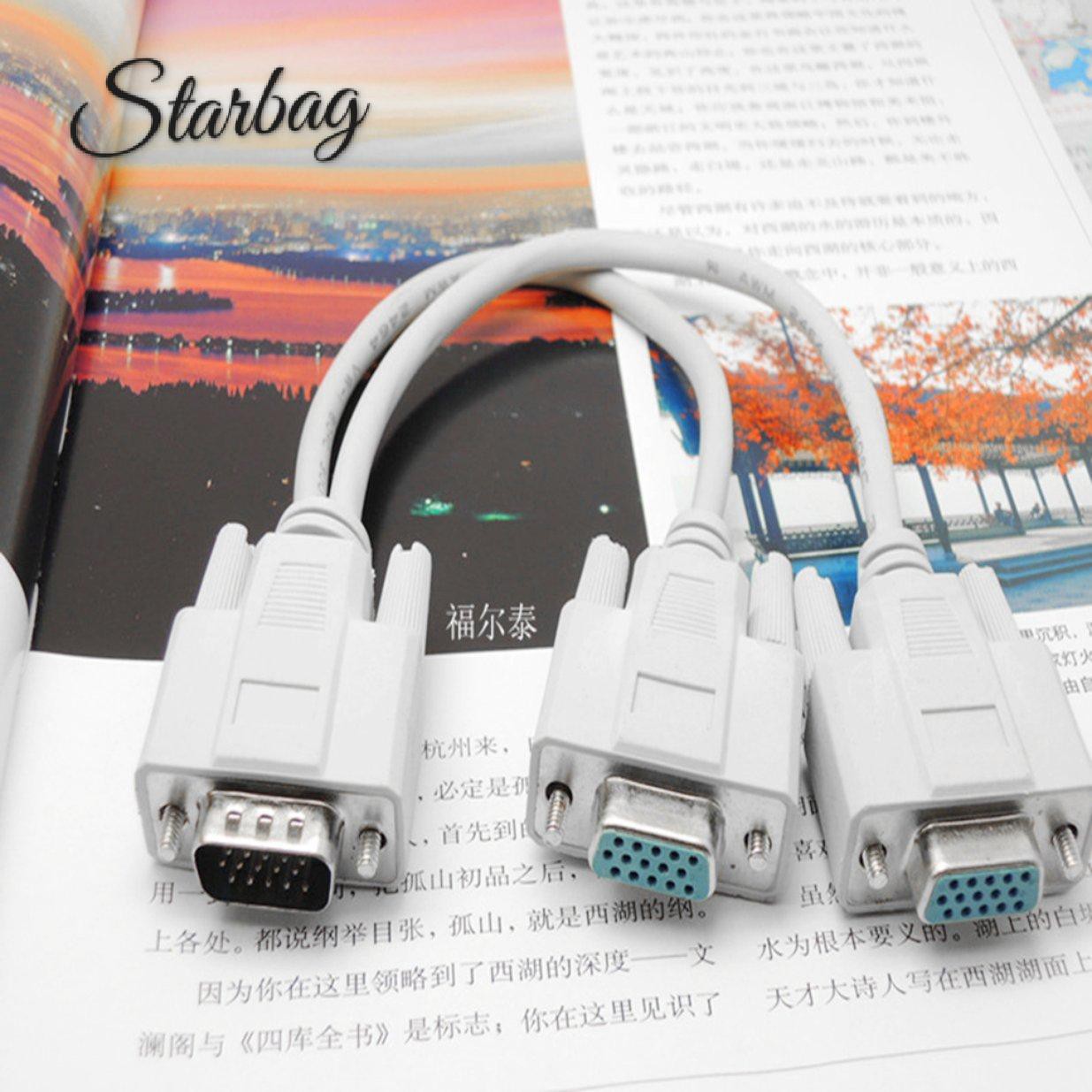 [star]1 PC to 2 Way VGA SVGA Monitor Dual Video Graphic LCD TFT Y Splitter Cable Lead