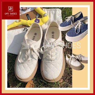 [SẴN] Giày thể thao nữ Ulzzang đế bằng bánh mì basic độn đế vải canvas bata mới hot phong cách hàn quốc đẹp cá tính đẹp