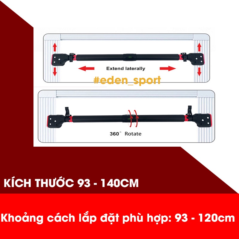 Xà đơn gắn cửa thế hệ mới khóa vòng 360 độ, không cần khoan ốc vít