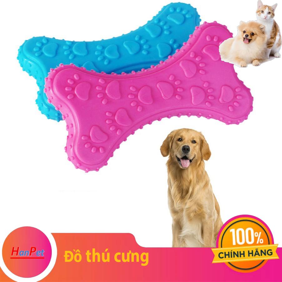 Xương chó gặm bằng cao su siêu bền (màu ngẫu nhiên) size 10cm đồ chơi cho chó tập cắn (chó dưới 20kg)